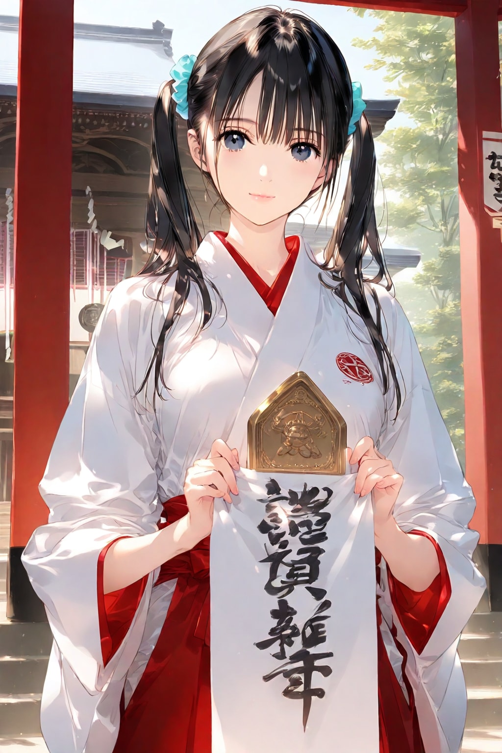 お兄ちゃん❤️今年は葵にとっても大事な1年だからちゃんと神様に参拝しなきゃだよ❤️ | の人気AIイラスト・グラビア