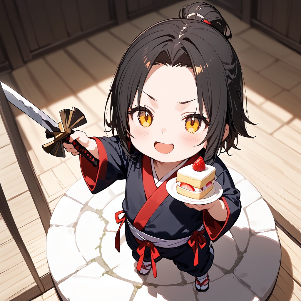 今日のちび侍。おやつもらった!!