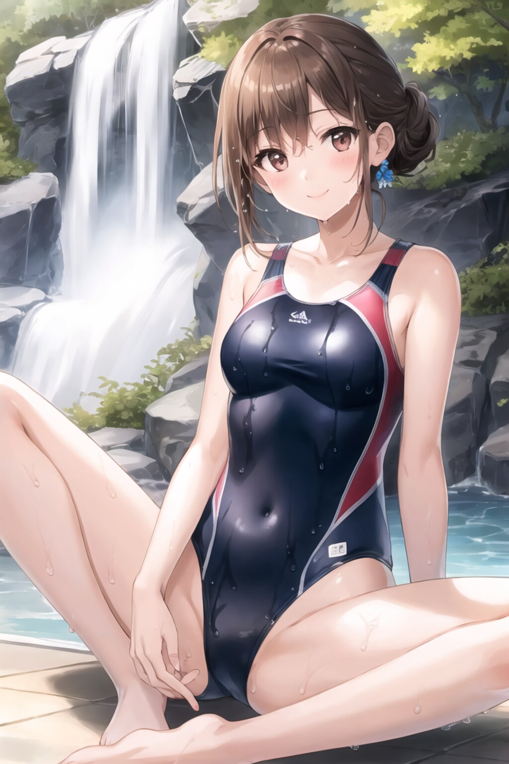 水遊びしてた娘たちが誘ってきます