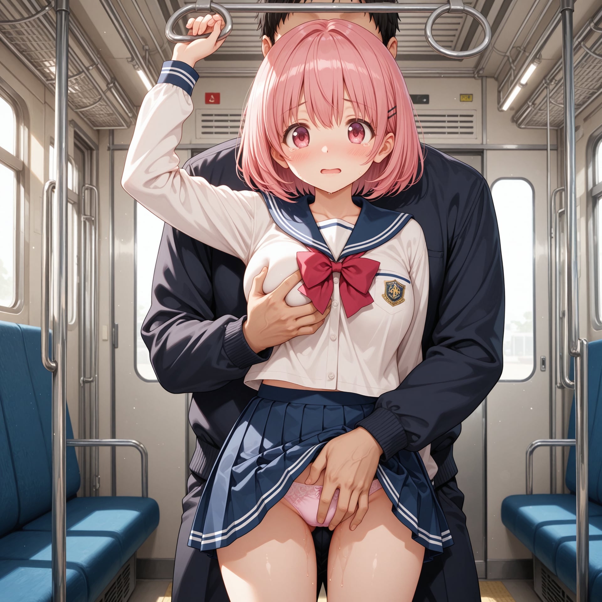 電車で