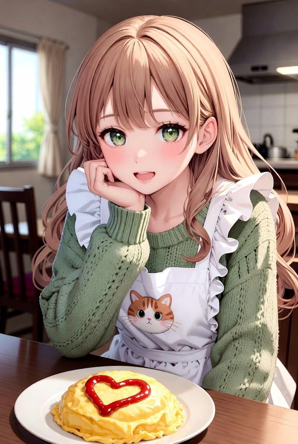 食べて食べて～。あ、もえもえきゅん。してあげよっか？