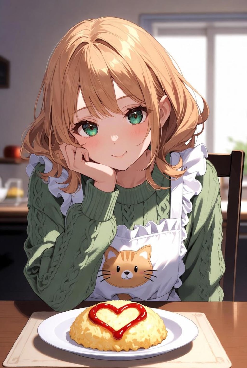 食べて食べて～。あ、もえもえきゅん。してあげよっか？