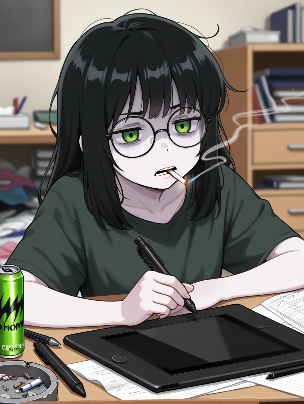 趣味のために健康を犠牲にする女 | の人気AIイラスト・グラビア