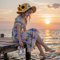 桟橋で夕涼み 2枚目