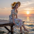 桟橋で夕涼み 3枚目