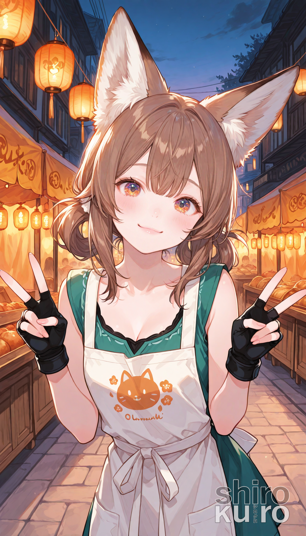 夜市屋台の元気娘