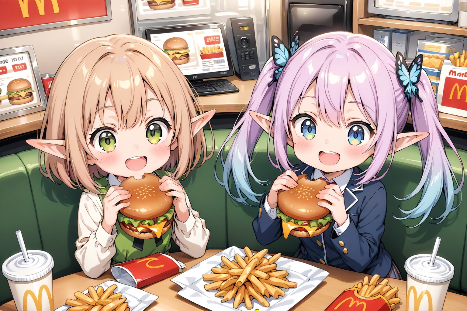 すみれちゃんとランチ | の人気AIイラスト・グラビア