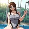 岡田ユリコ×競泳水着 2枚目