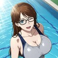 岡田ユリコ×競泳水着 5枚目