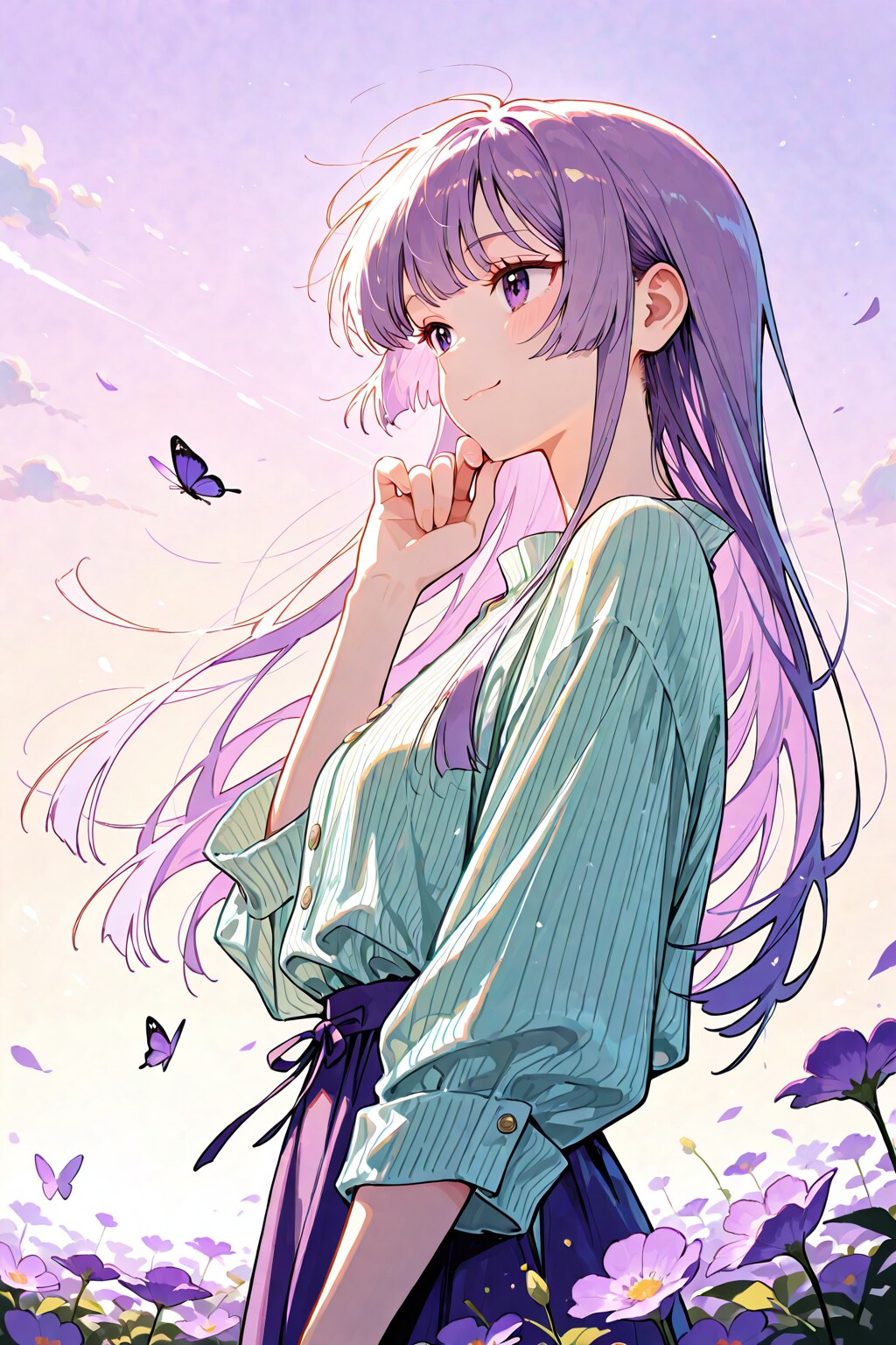 黄昏空に紫を | の人気AIイラスト・グラビア