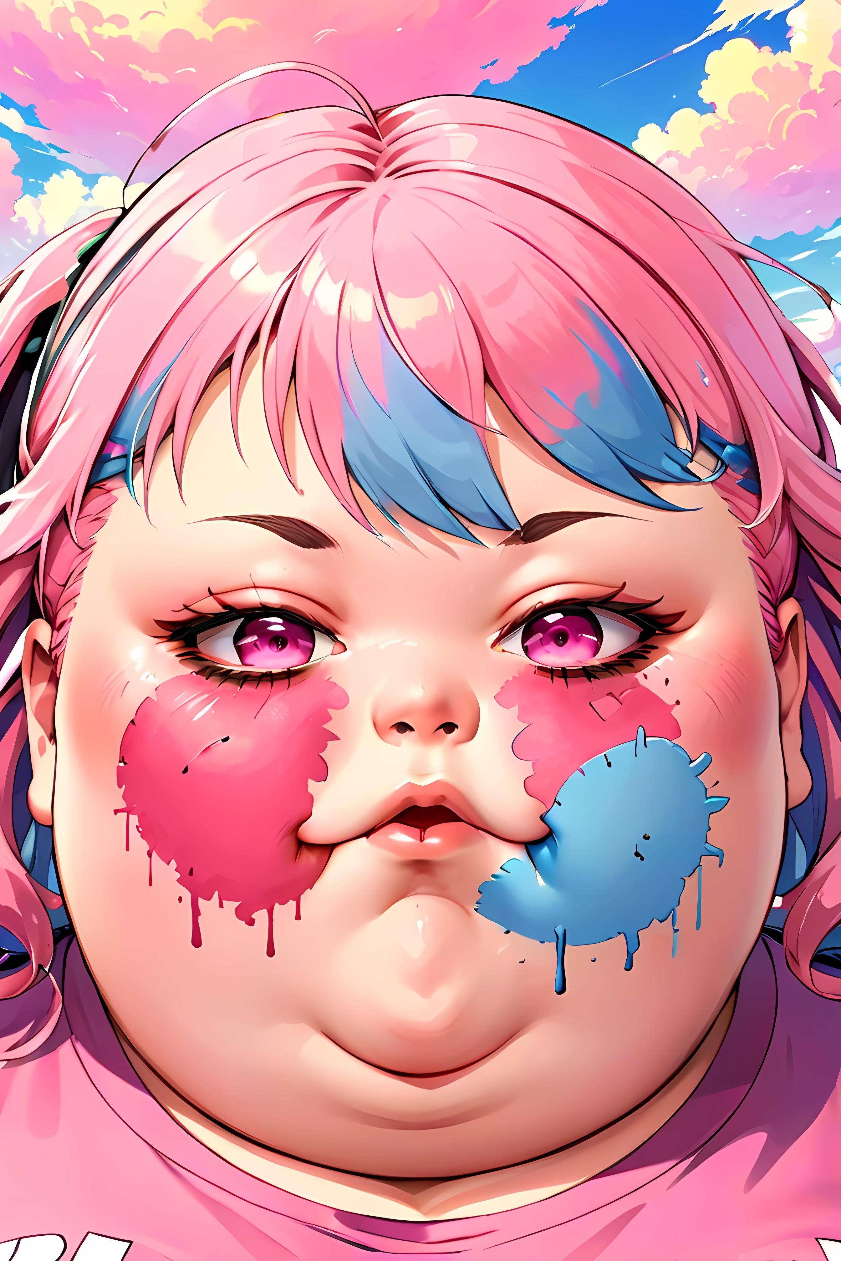 フェイスアートをしてるみけぽ女子 | の人気AIイラスト・グラビア
