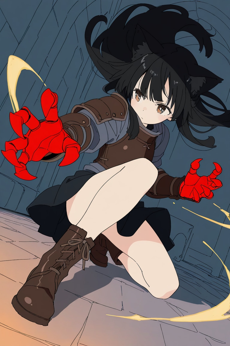 闘う猫娘（呪文借用） | の人気AIイラスト・グラビア