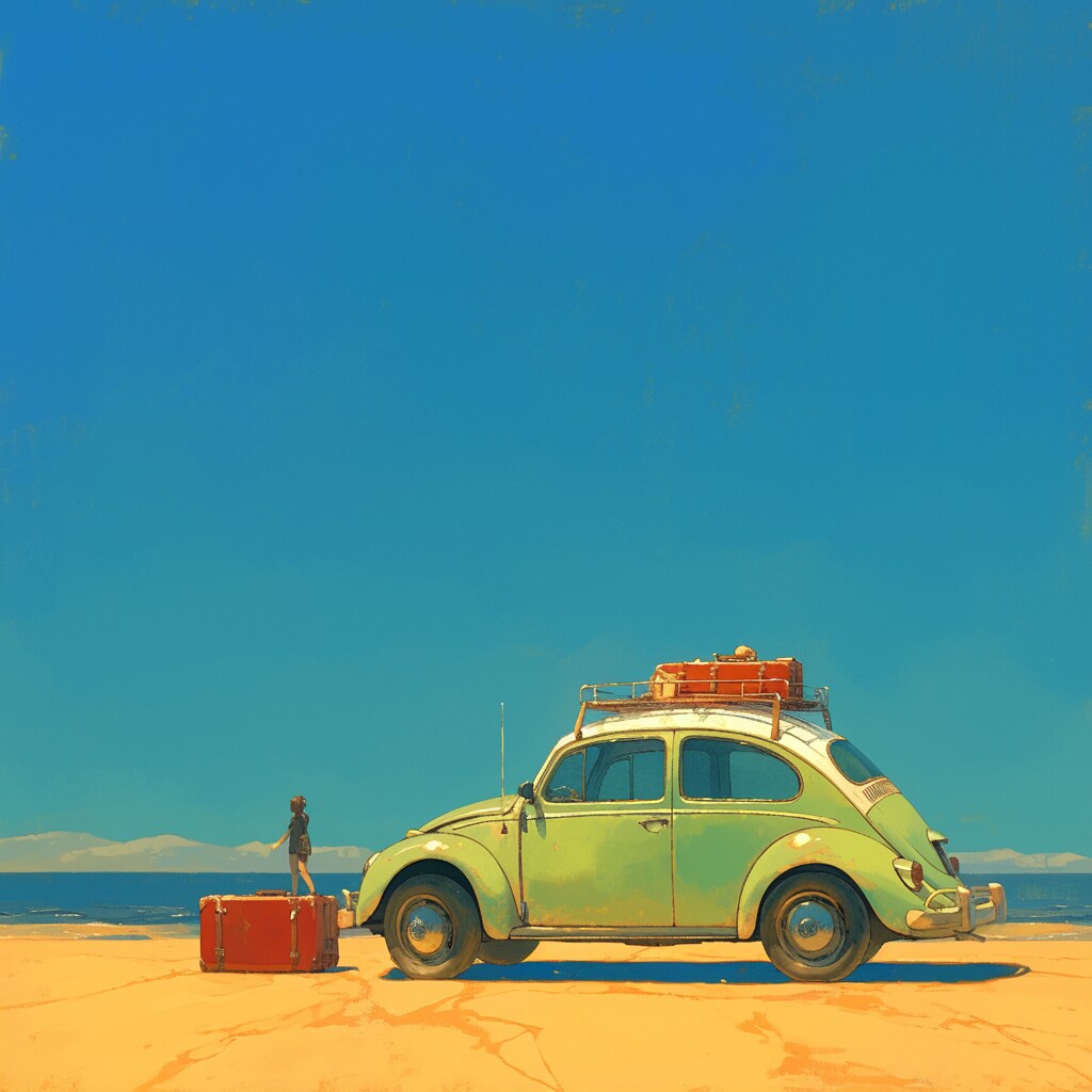 ビートルで気ままな一人旅（荷物多め）