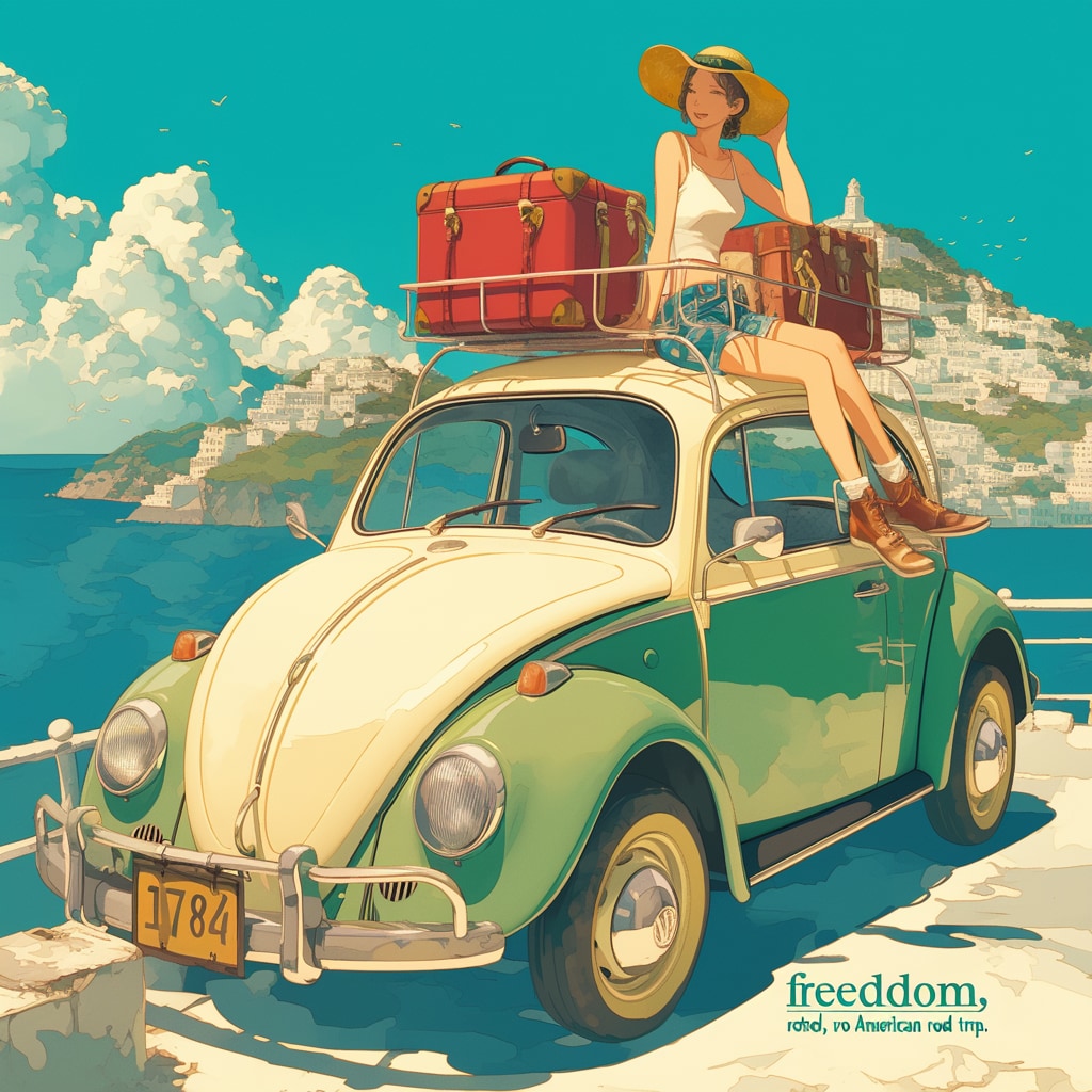 ビートルで気ままな一人旅（荷物多め）