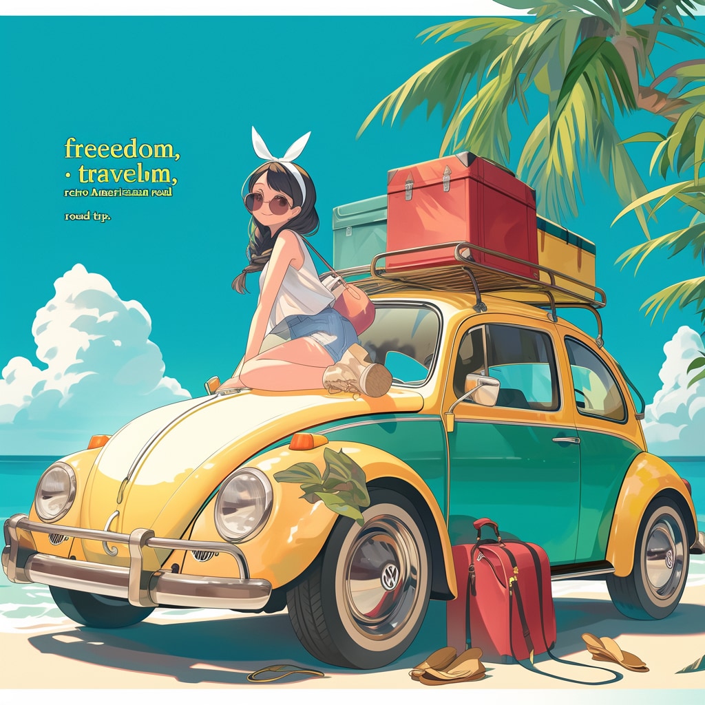 ビートルで気ままな一人旅（荷物多め）