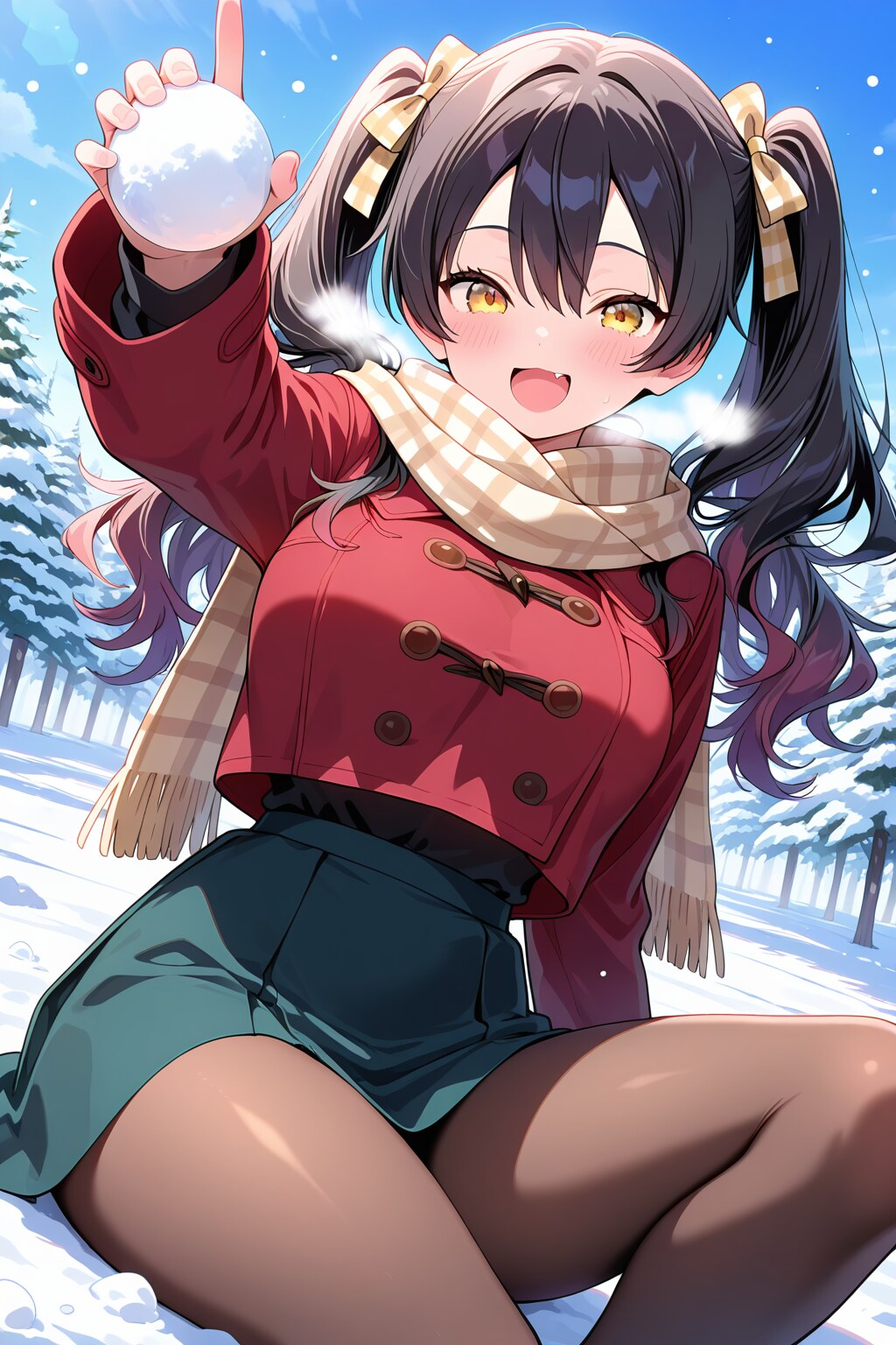 先輩先輩！　雪合戦しましょう