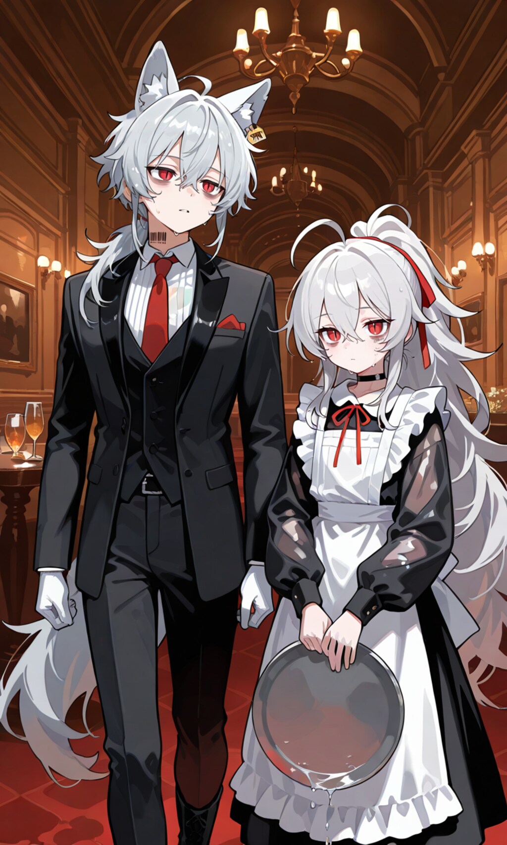 若き頃のメイドさんと執事さん達