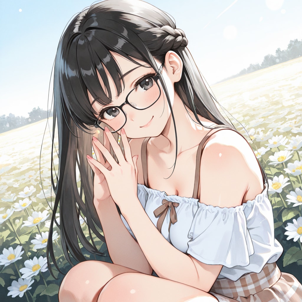 花畑と詩織ちゃん | の人気AIイラスト・グラビア