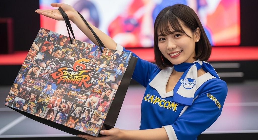 ショッパーを配るお姉さん