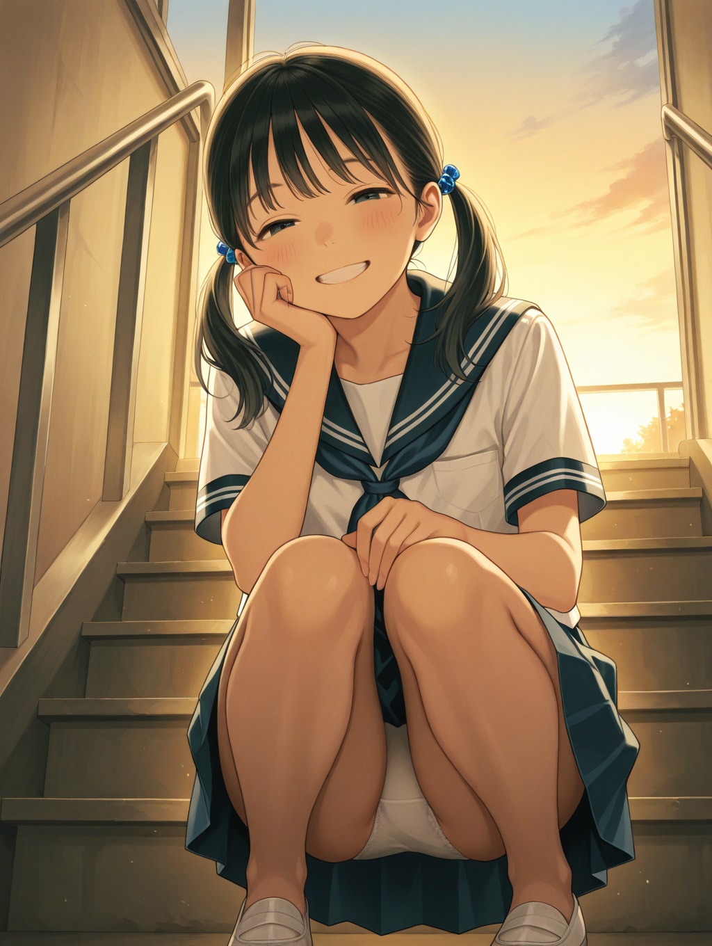 夕方の階段