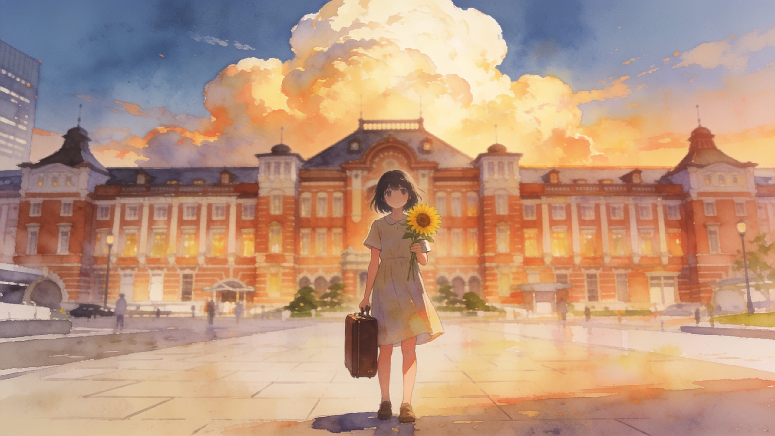 真夏の駅