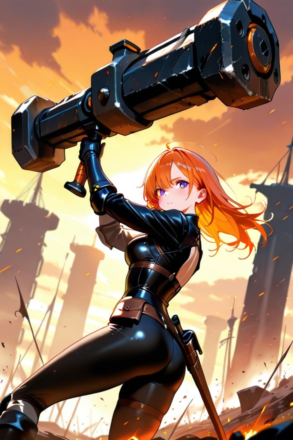 オレンジ髪の女戦士