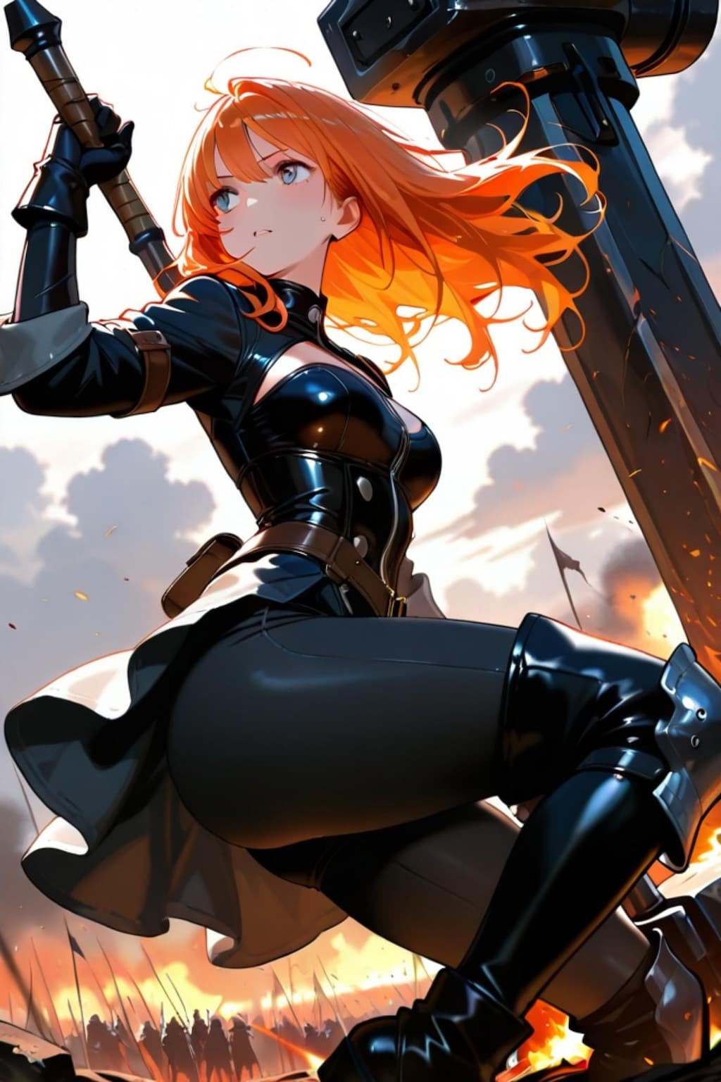 オレンジ髪の女戦士