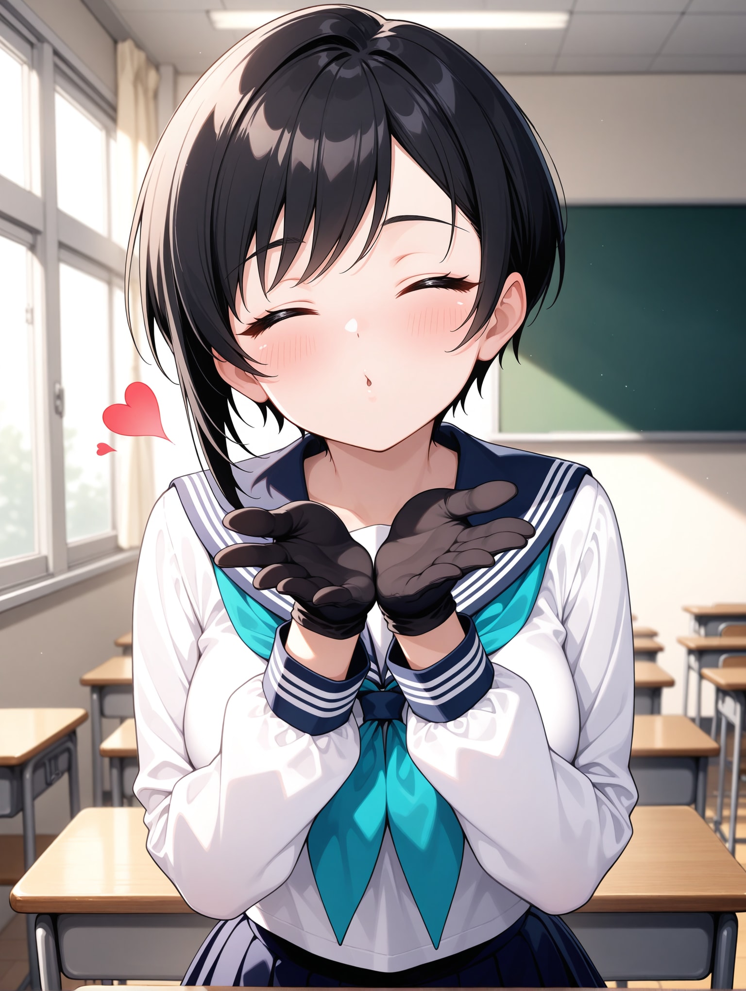 両手投げキッス