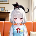 うちの子に子猫を乗せる 4枚目