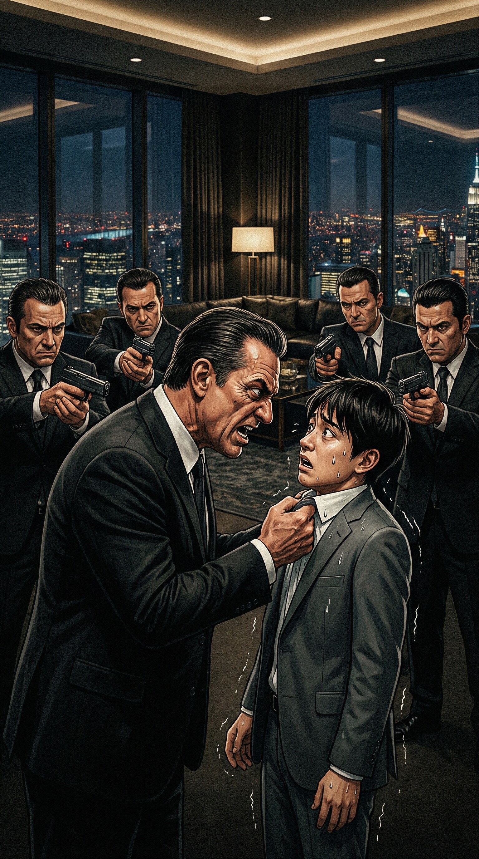 新入りを委縮させるマフィアボス | の人気AIイラスト・グラビア