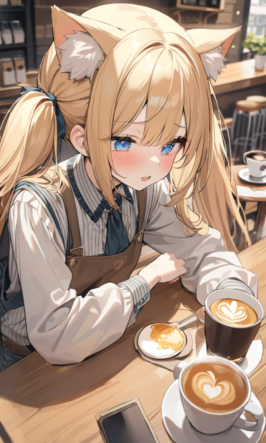 こるり「コーヒーかあ」まや「ラテアートを見る。できないのが悔しい、と」