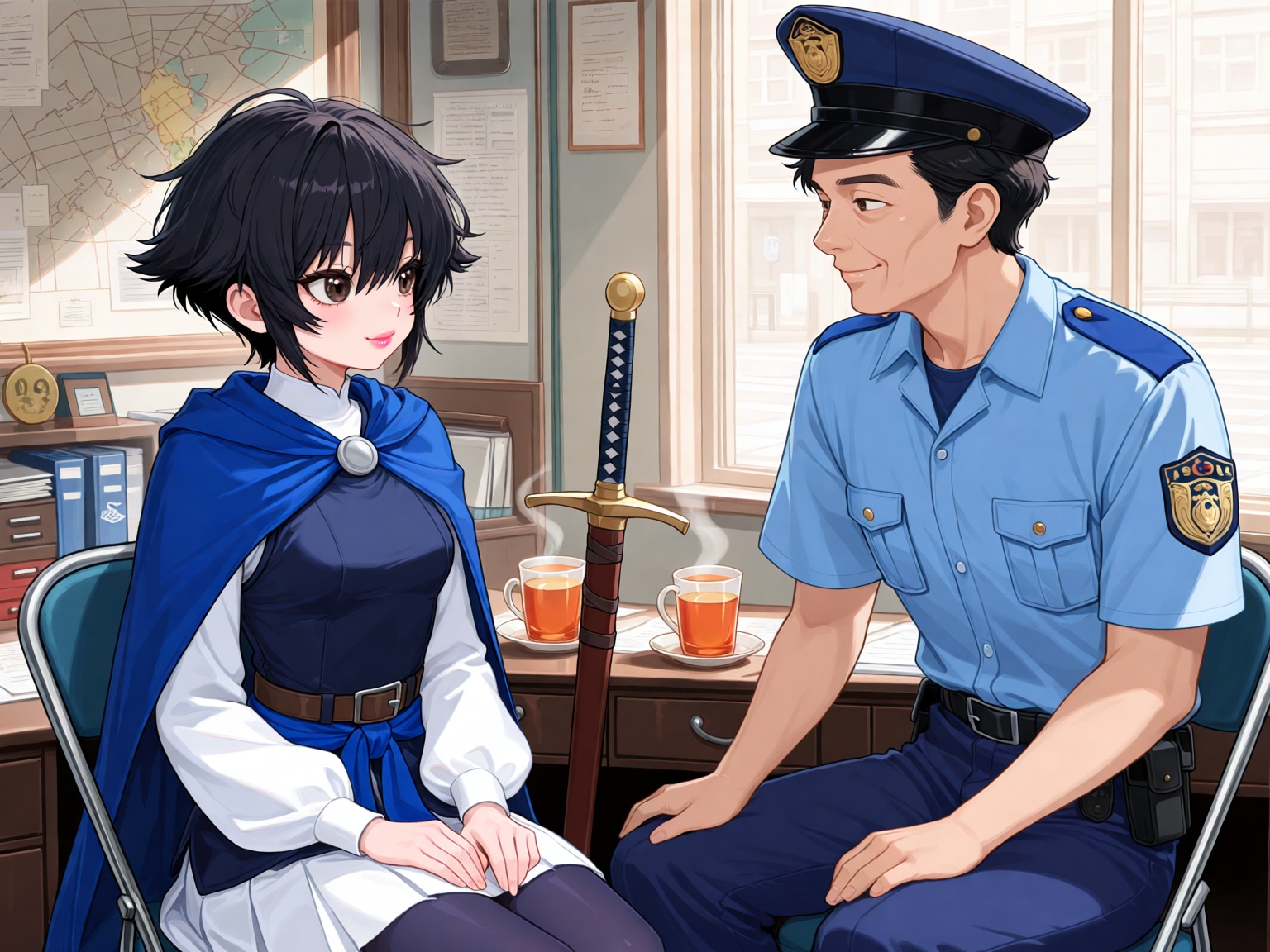 交番と姫騎士さん
