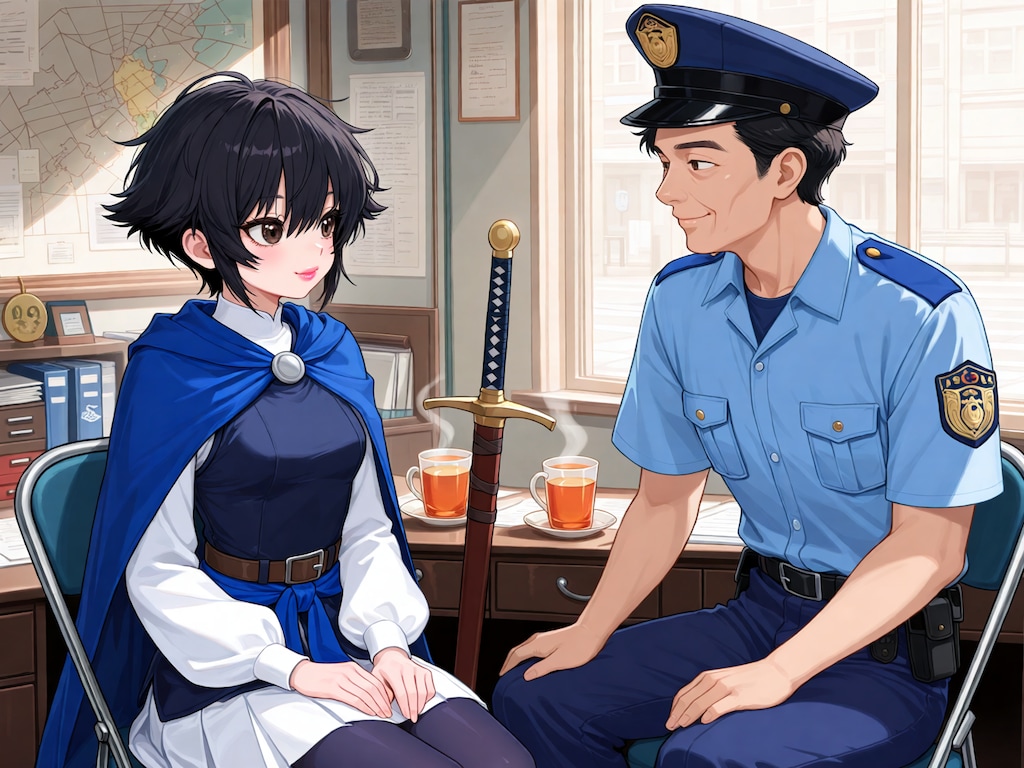 交番と姫騎士さん