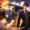 スチームパンクな黒髪短髪男性と蒸気機関車！！（12枚） 7枚目