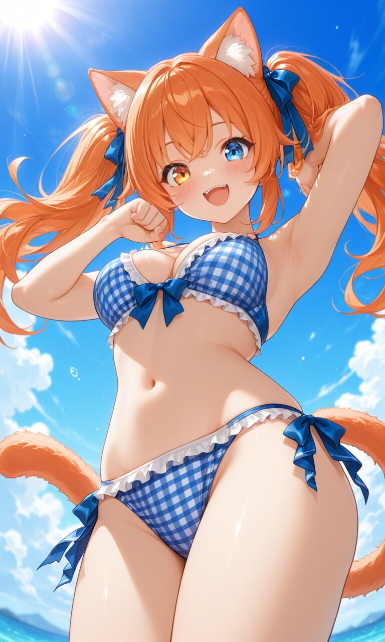 水着の猫耳さん
