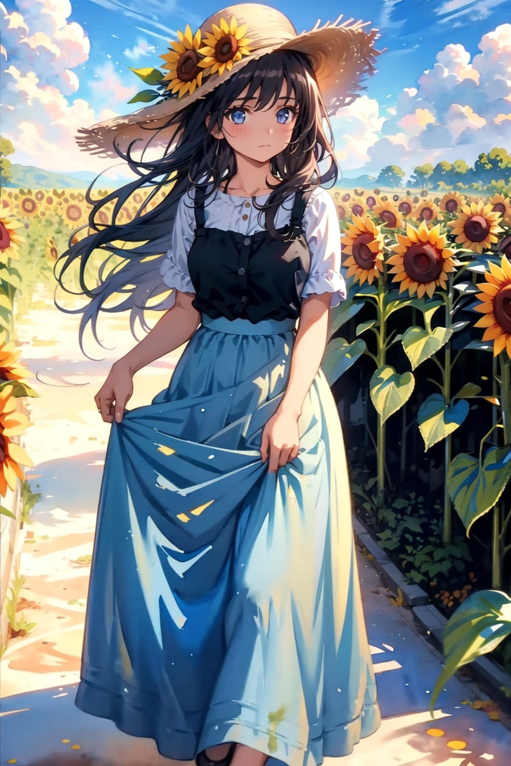 ひまわり畑の女の子(TOPAZ)