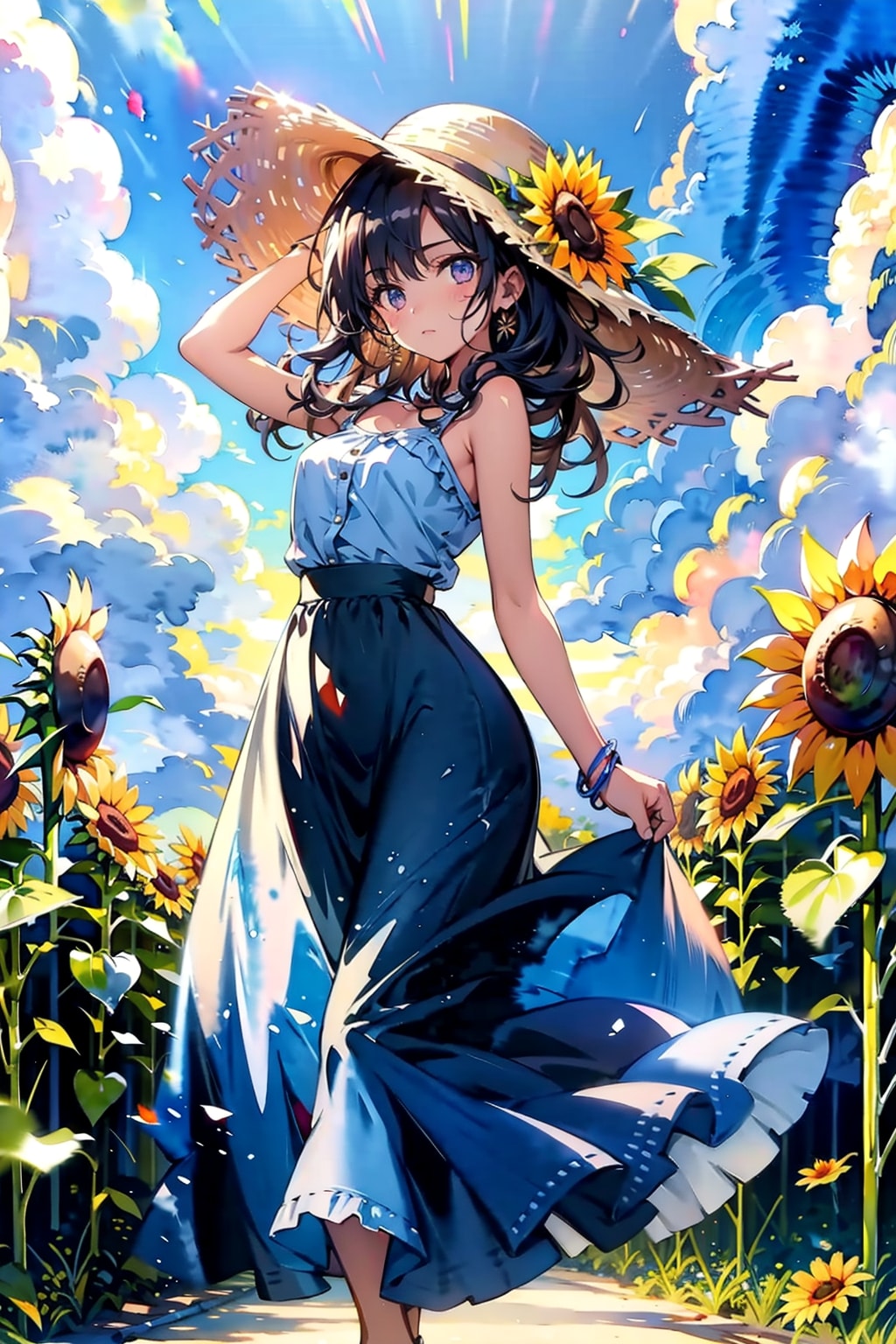 ひまわり畑の女の子(TOPAZ)