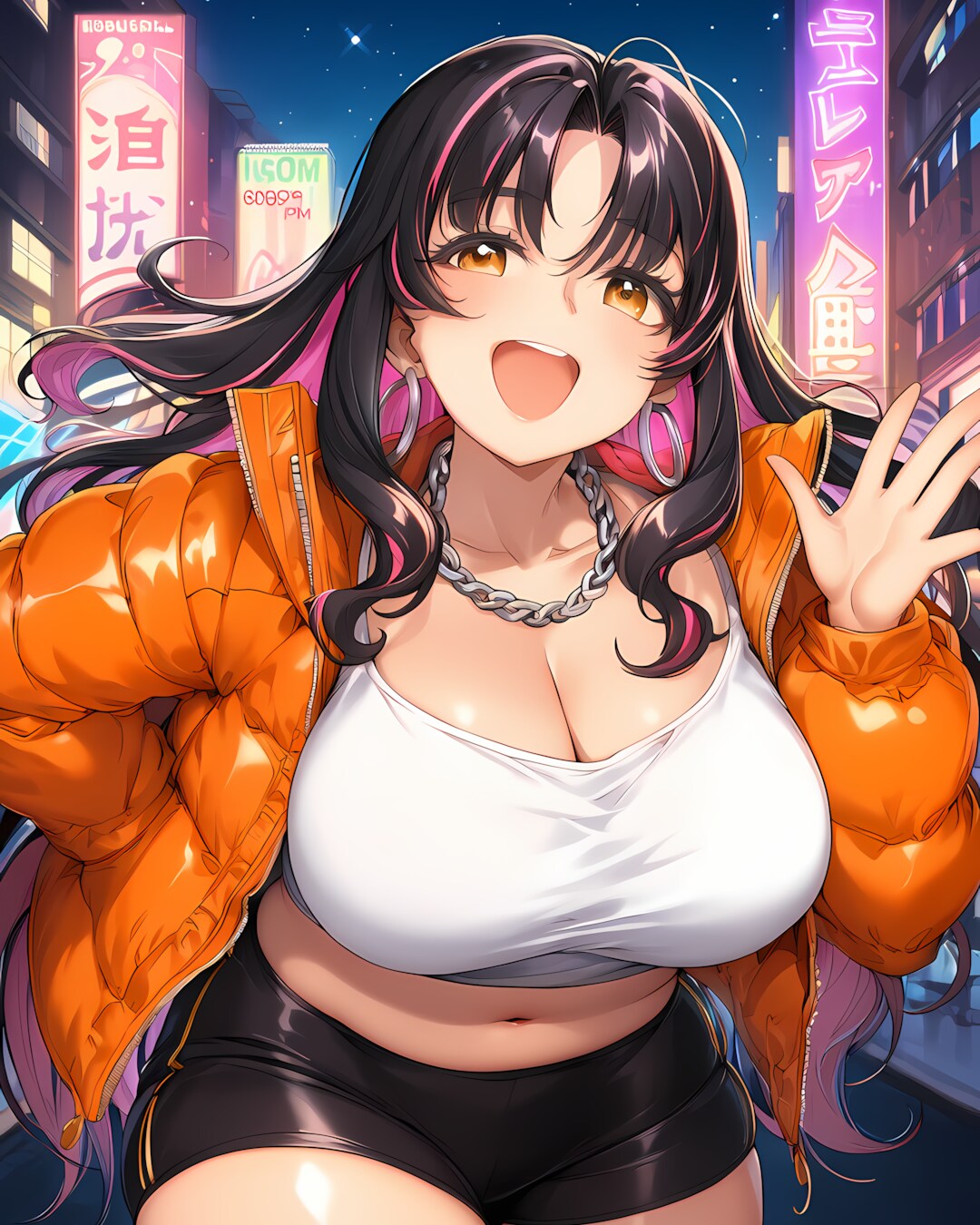 🍊ビビッドオレンジ全開！🧡ネオンに映える最強ギャルダウン✨