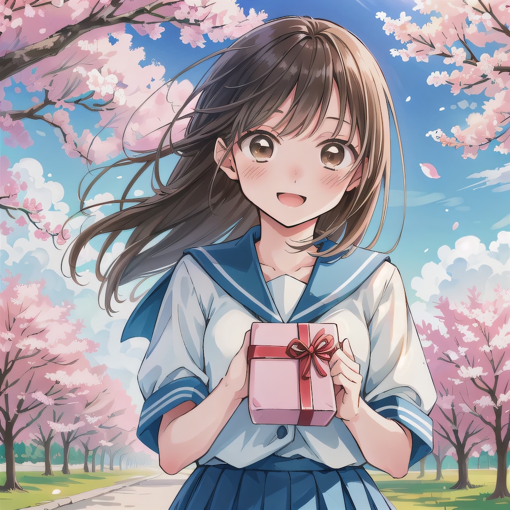 茶髪ロングでセーラー服の少女７