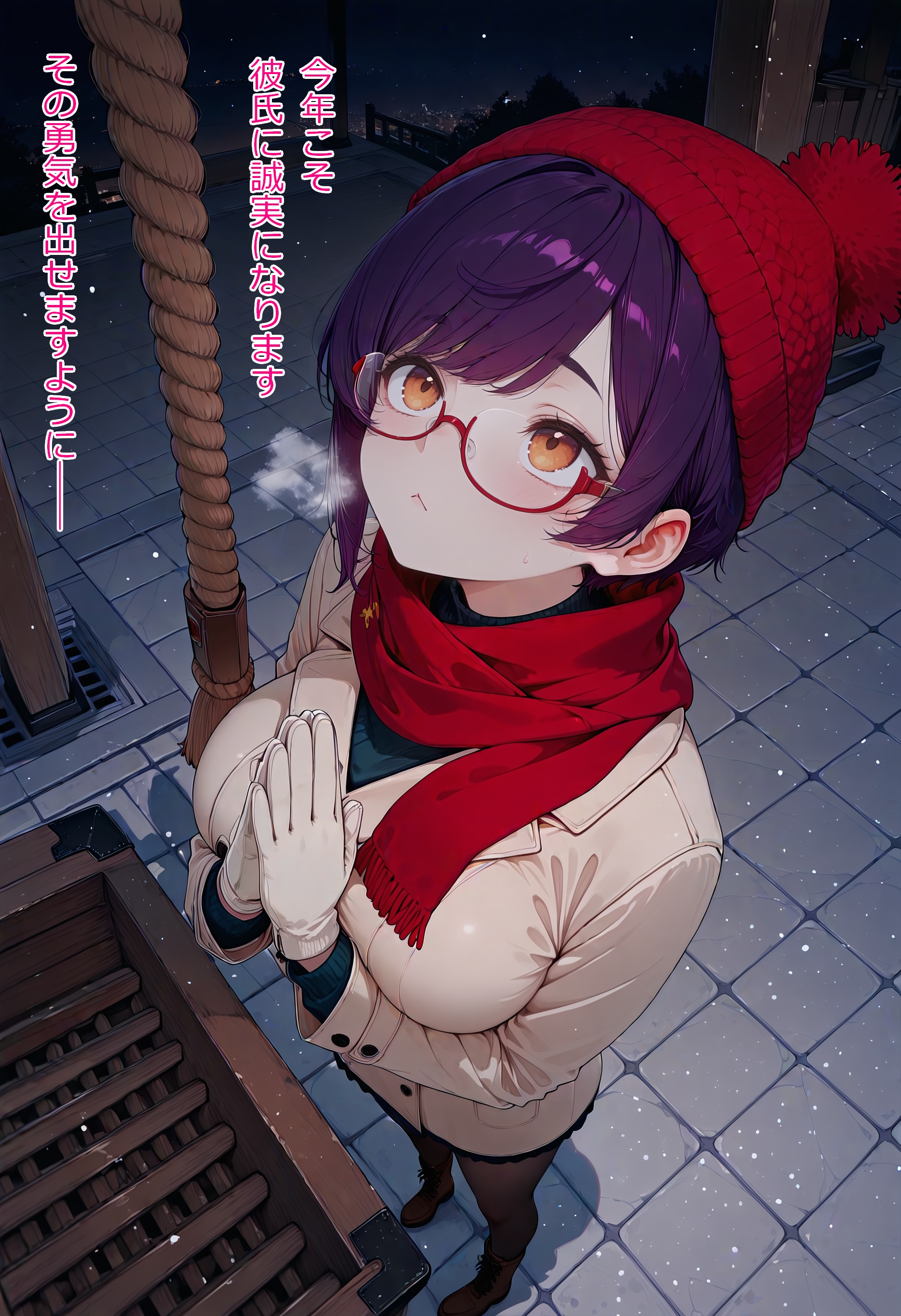 一人初詣の願い事 | の人気AIイラスト・グラビア