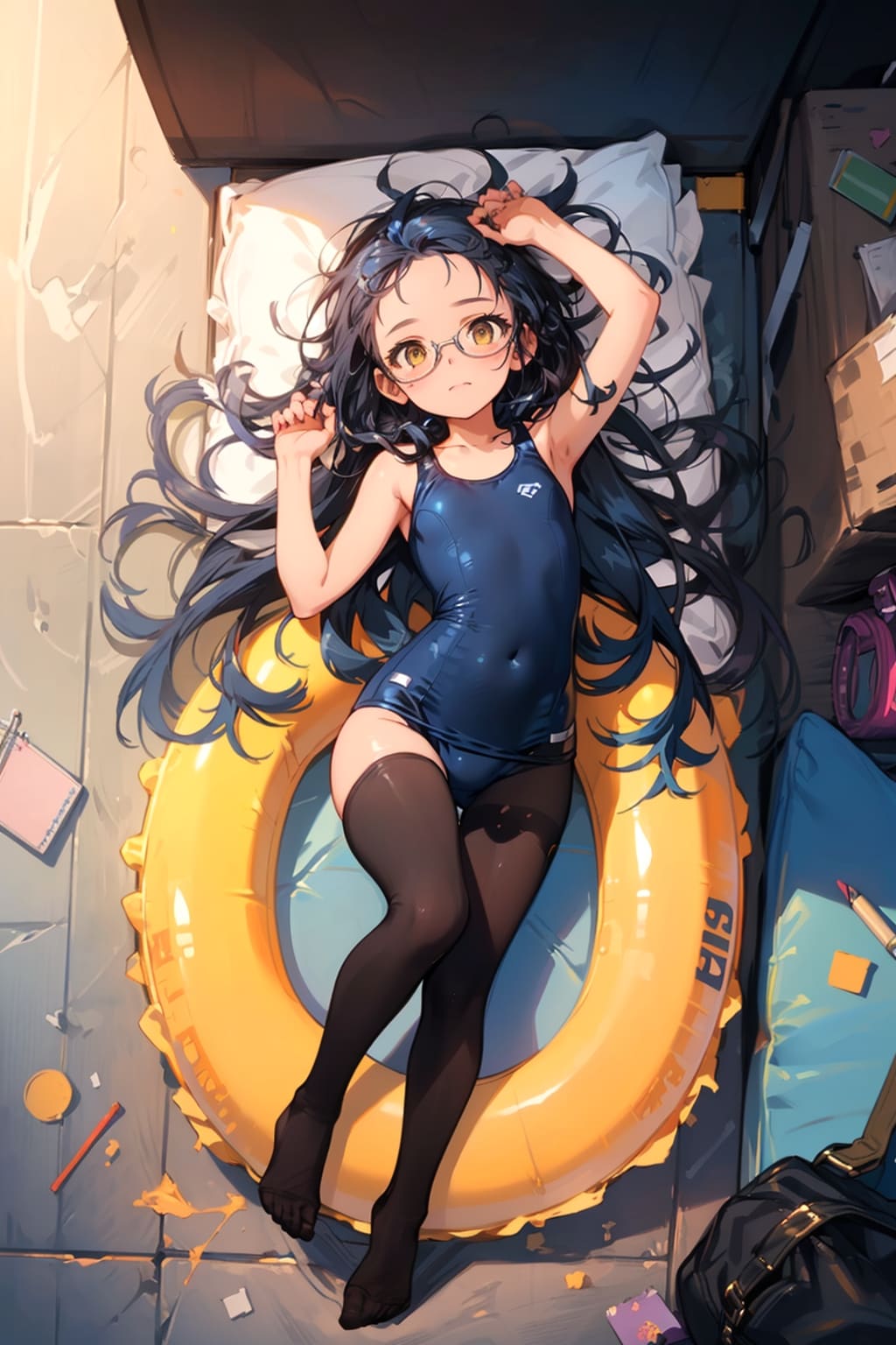 スク水の眼鏡っ娘