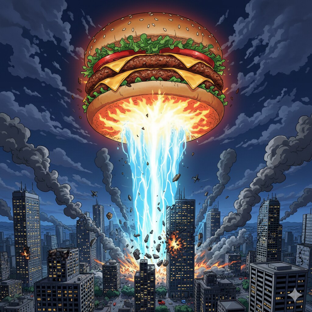 ハンバーガーUFO襲来 | の人気AIイラスト・グラビア