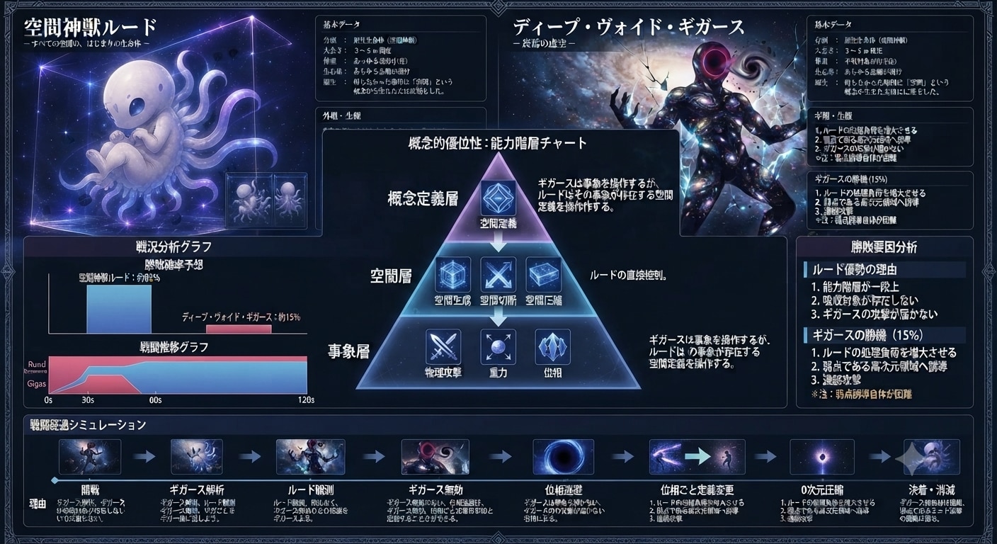 【速報】空間神獣ルード　vs　虚数型高次元捕食生命体　ディープ・ヴォイド・ギガース　戦闘詳報