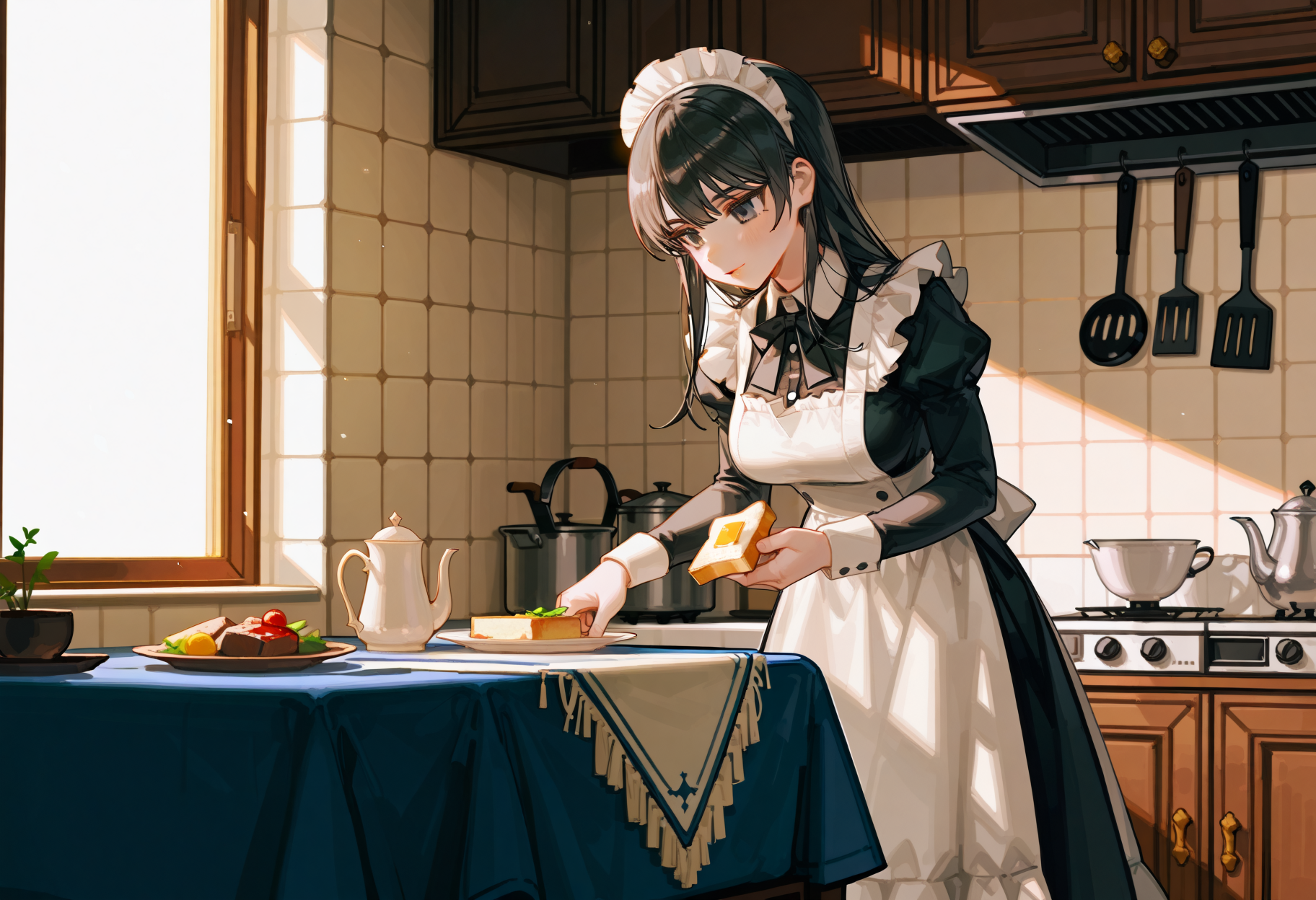 朝食の準備