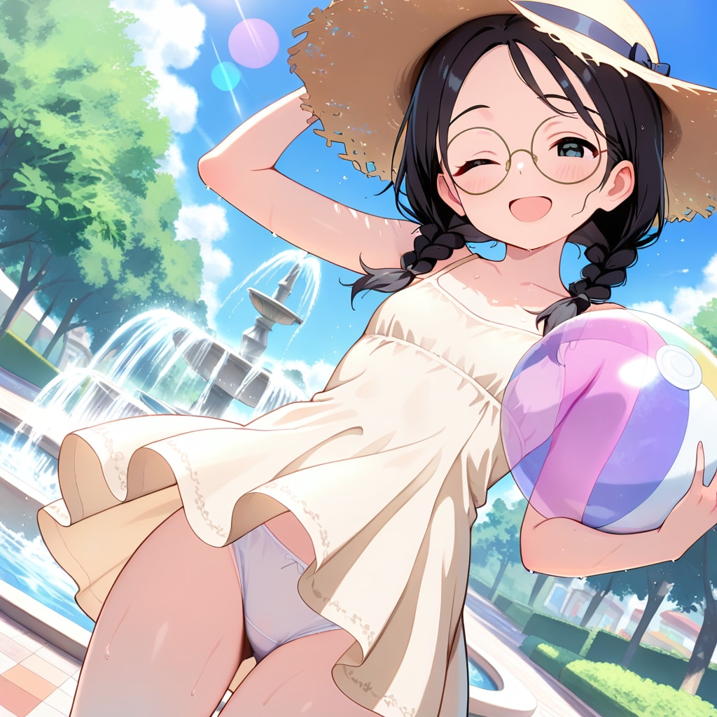 丸子・噴水広場で遊ぶ
