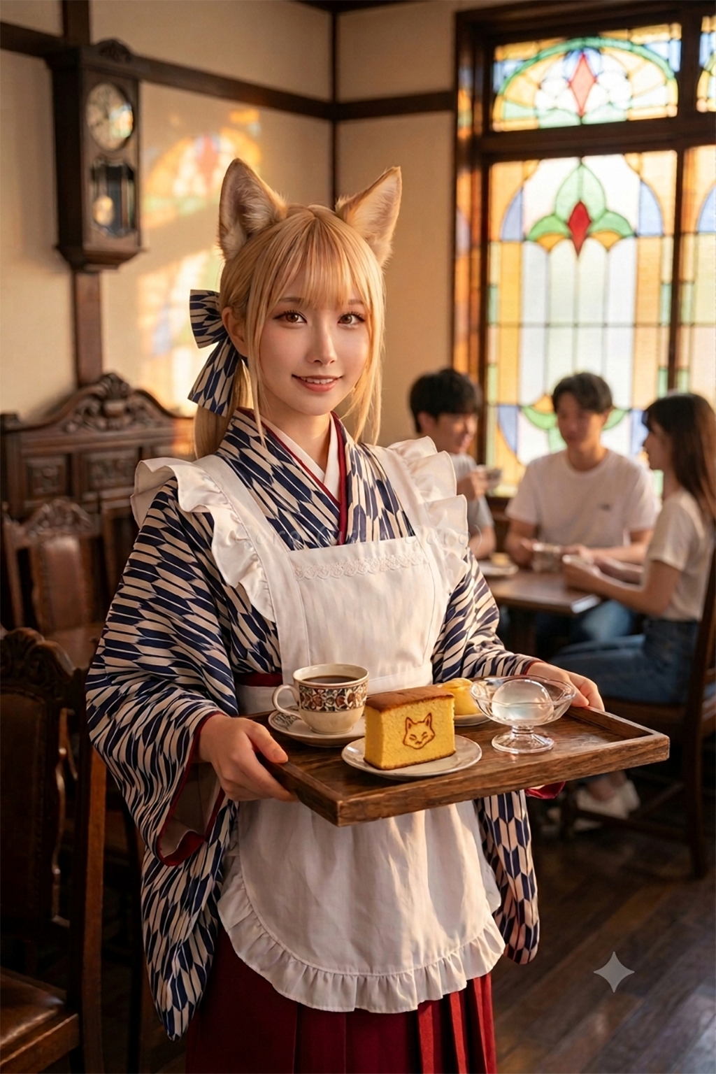 良孤さん、大正浪漫のカフェで給仕