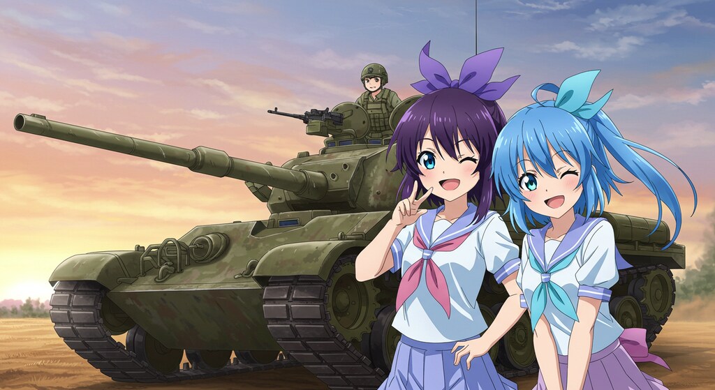 アニメキャラと戦車