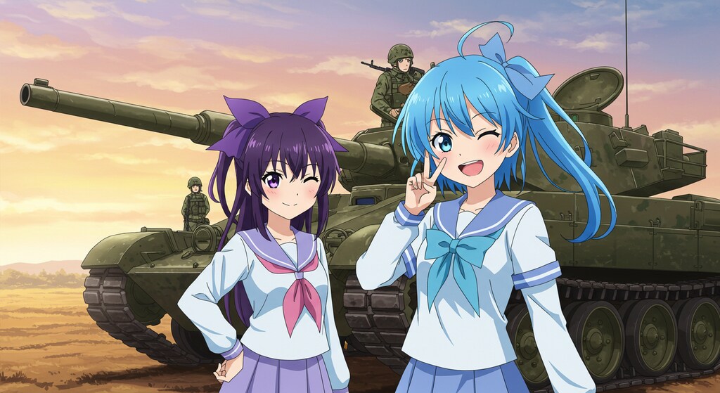 アニメキャラと戦車