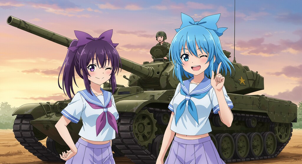 アニメキャラと戦車
