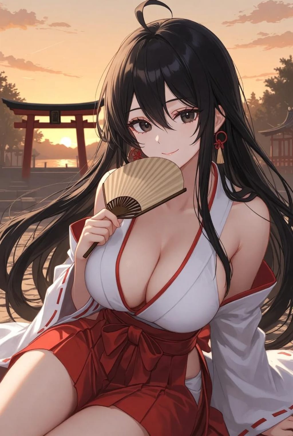 夕暮れたわわ巫女